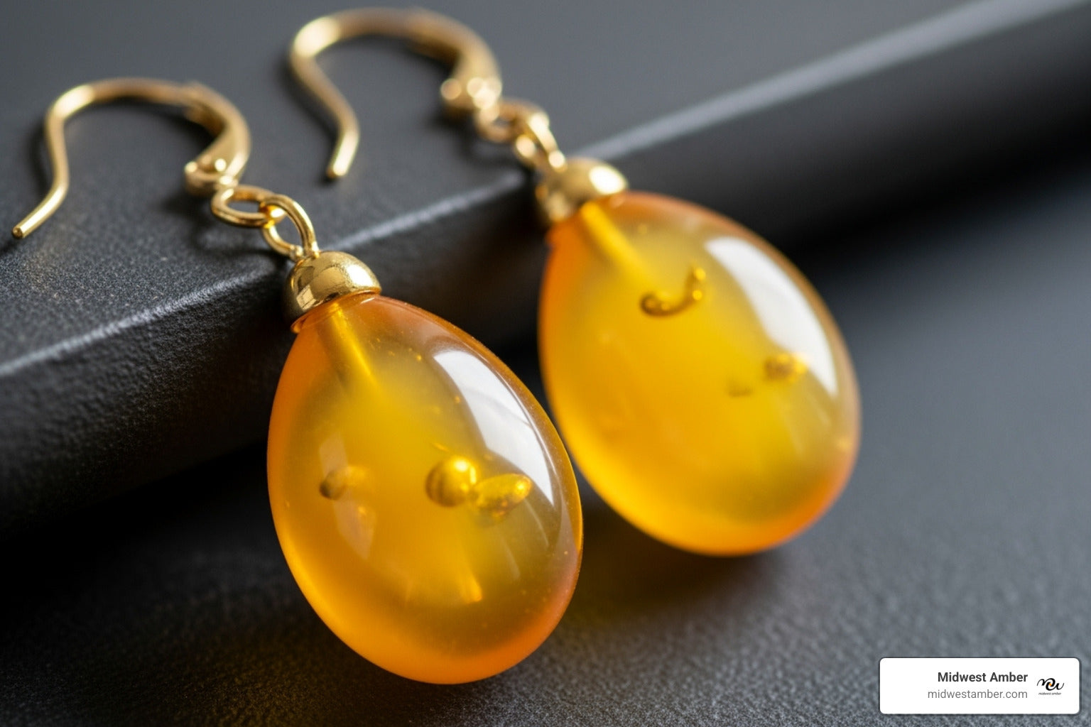 Adorn Your Ears with Golden Egg Yolk Amber