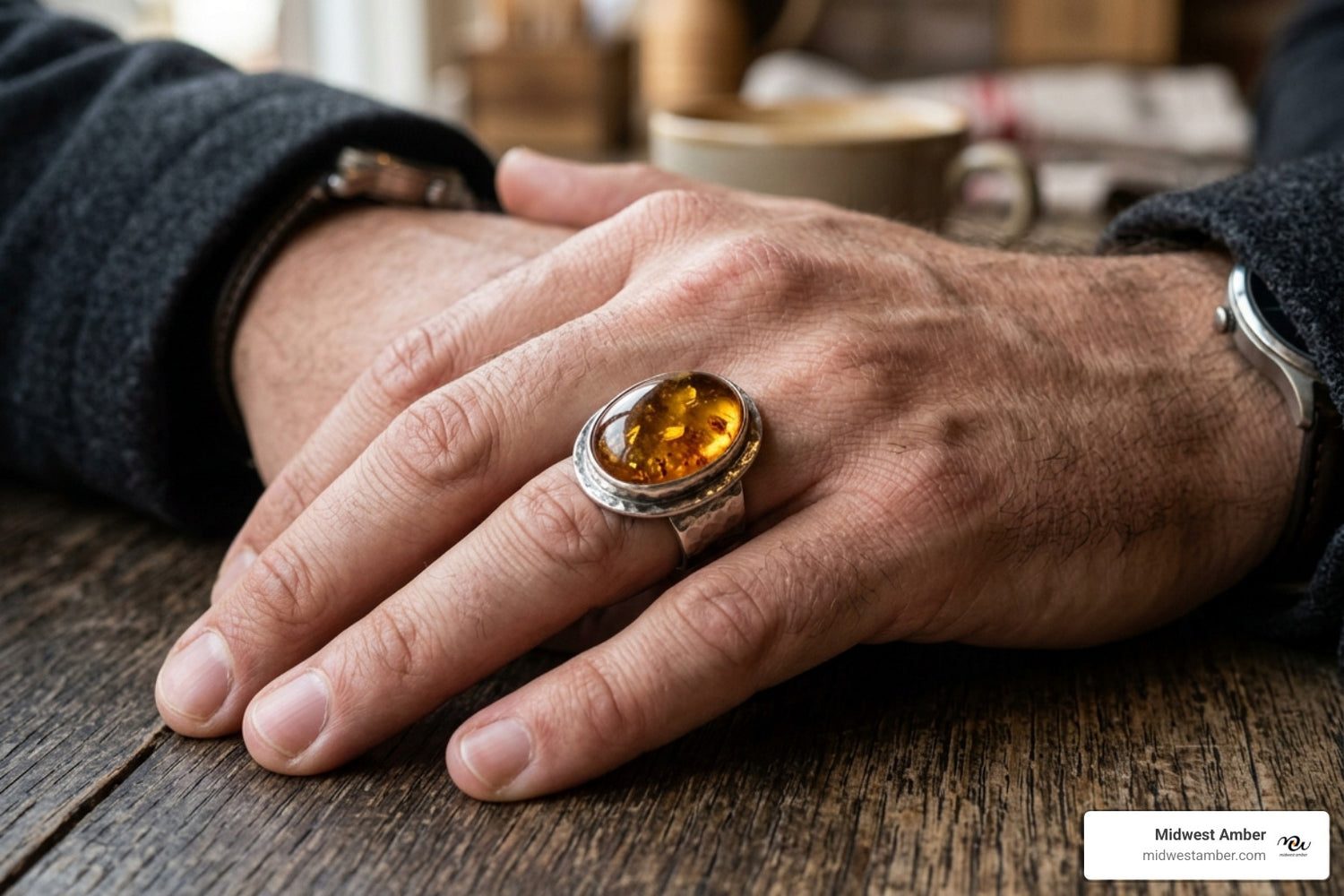 Authentic Silver and Amber Rings for the Modern Man