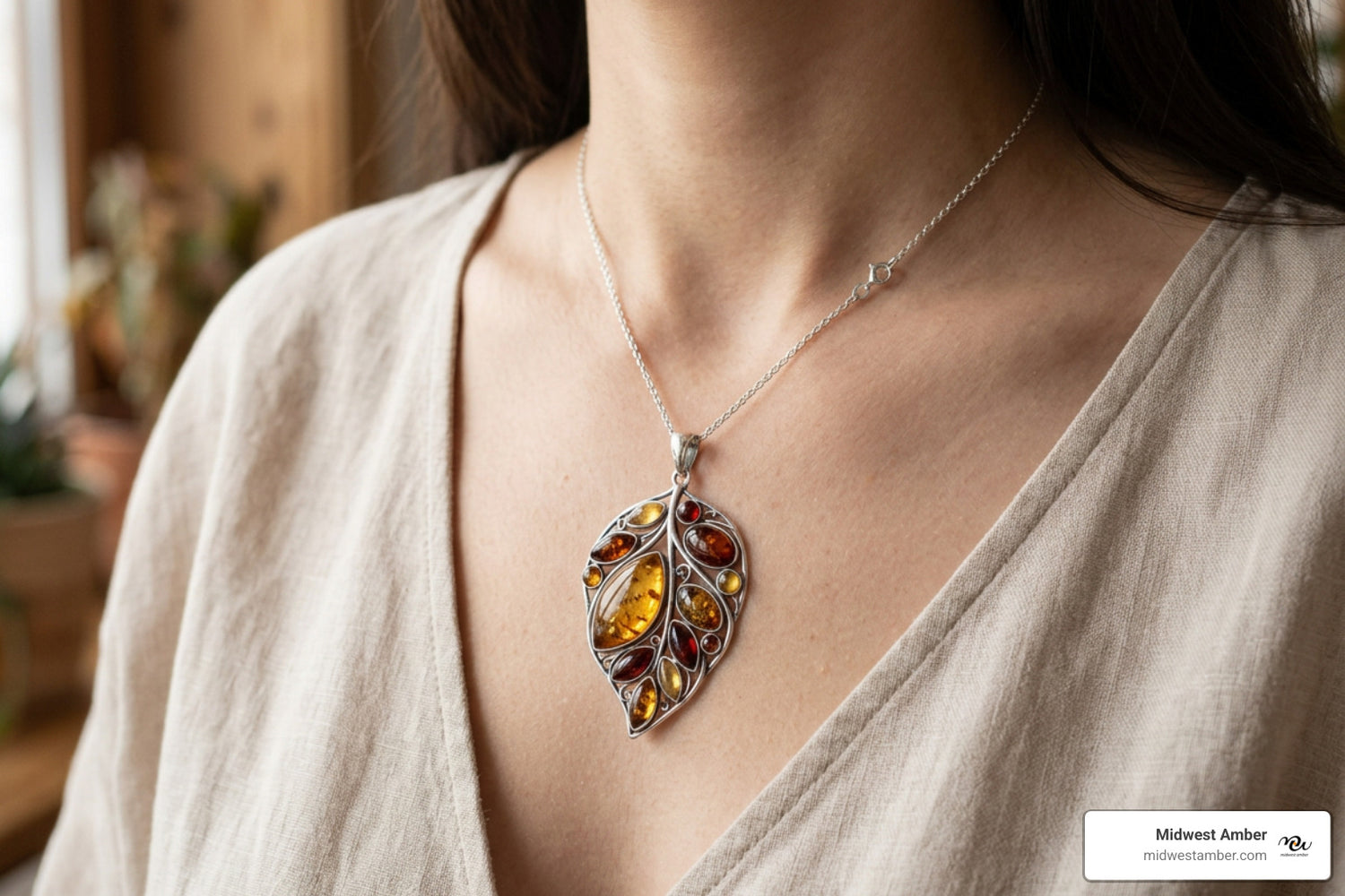 Amber-solutely Stunning Large Round and Leaf Pendants for Your Collection