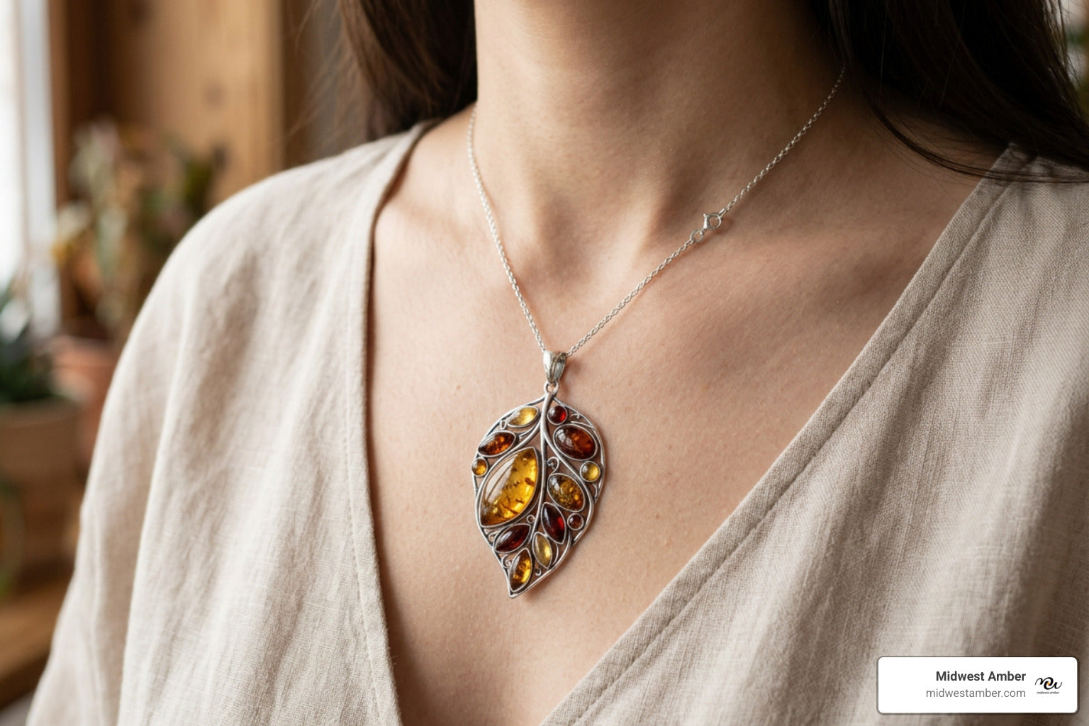 Amber-solutely Stunning Large Round and Leaf Pendants for Your Collection