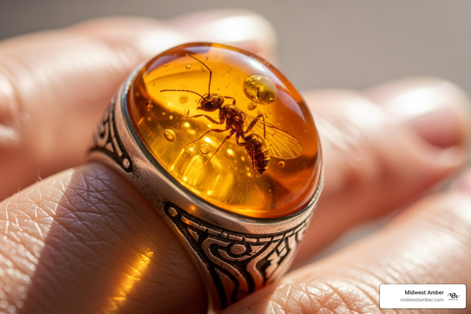 Amber Rings for All: Including Men's Styles and Bug Inclusions