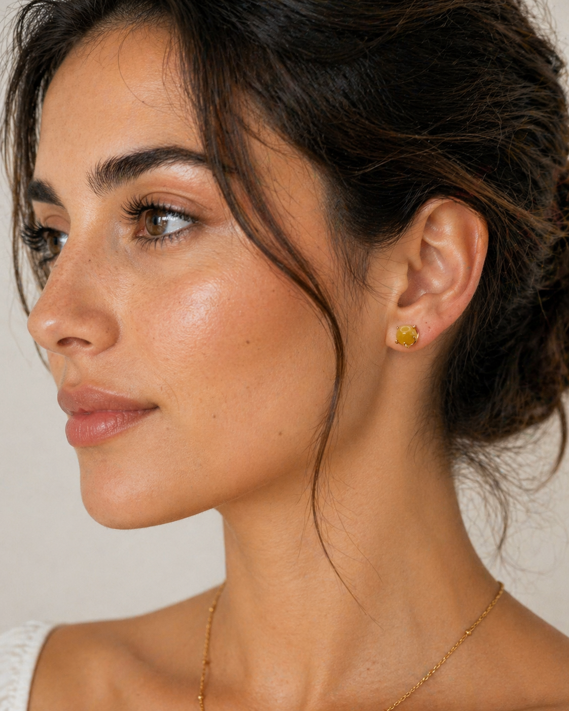 Butterscotch Baltic Amber Ball Stud Earrings, Gold Plated Sterling Silver, 8mm Amber Stud Earrings, Crown Setting