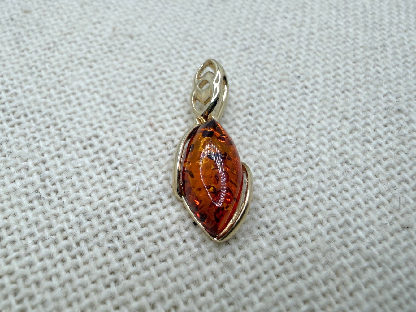 14K Solid Gold & Cognac Baltic Amber Jewelry Set – Ring, Pendant & Earrings – Lightweight Everyday Amber