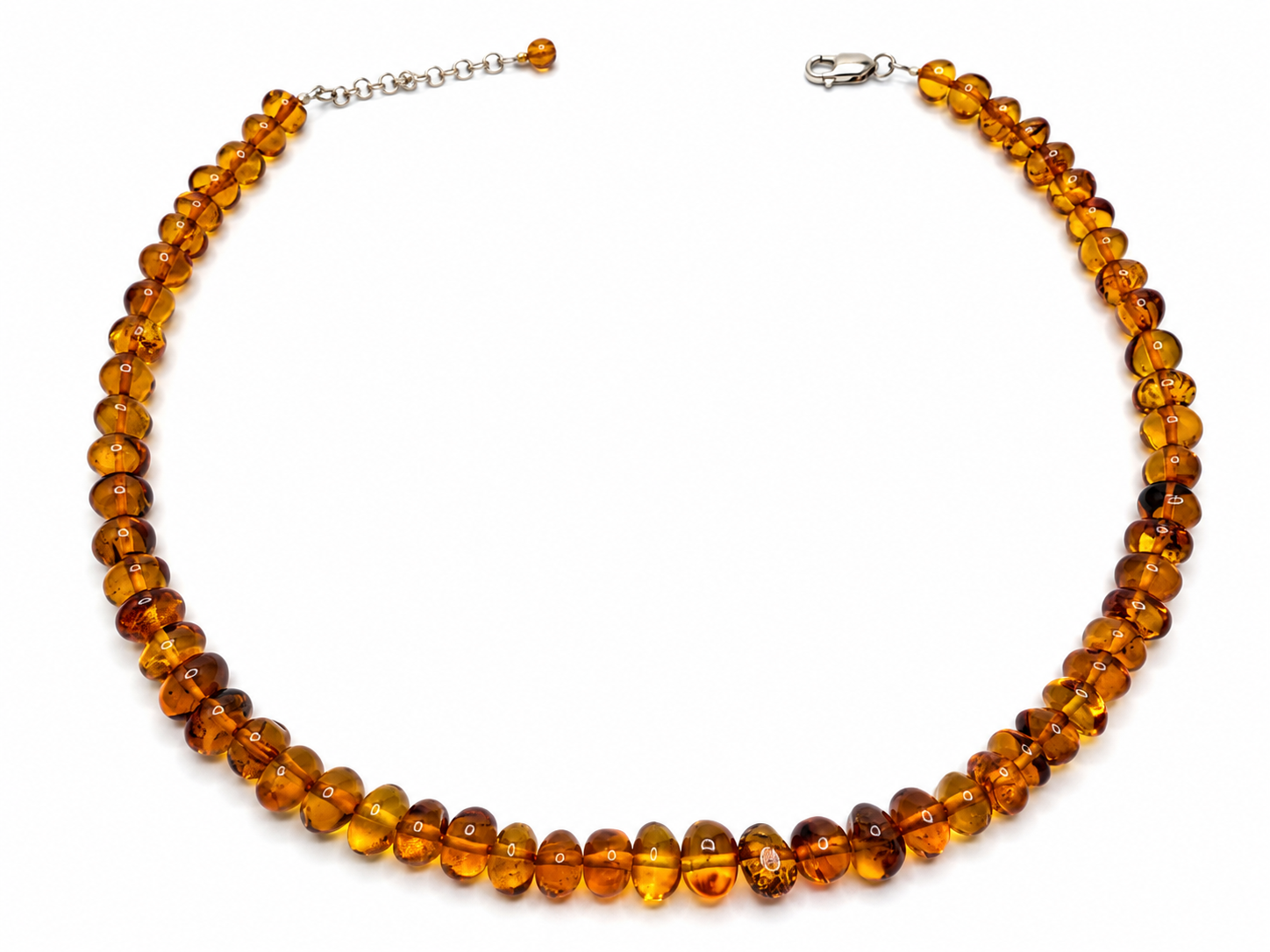 Genuine Baltic Amber Cognac Baroque Bead Necklace