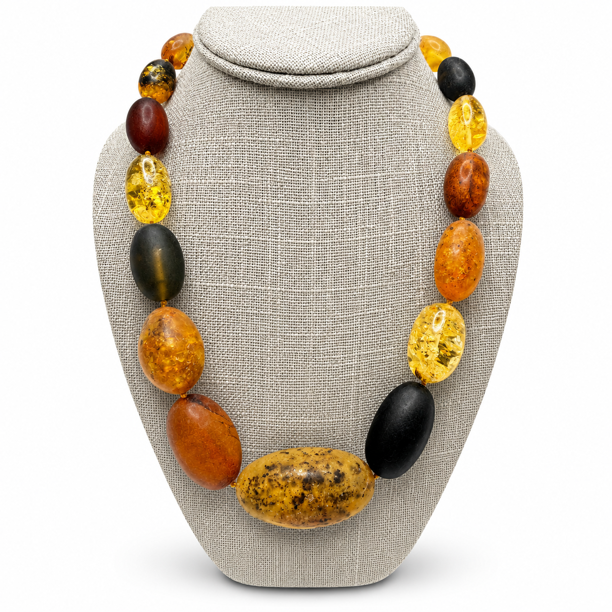 Museum Quality Genuine Baltic Amber Oversized Bead Necklace 
