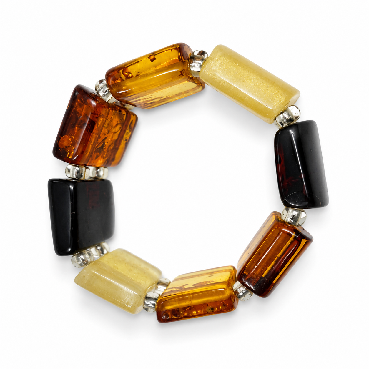 Adjustable Baltic Amber Beaded Ring
