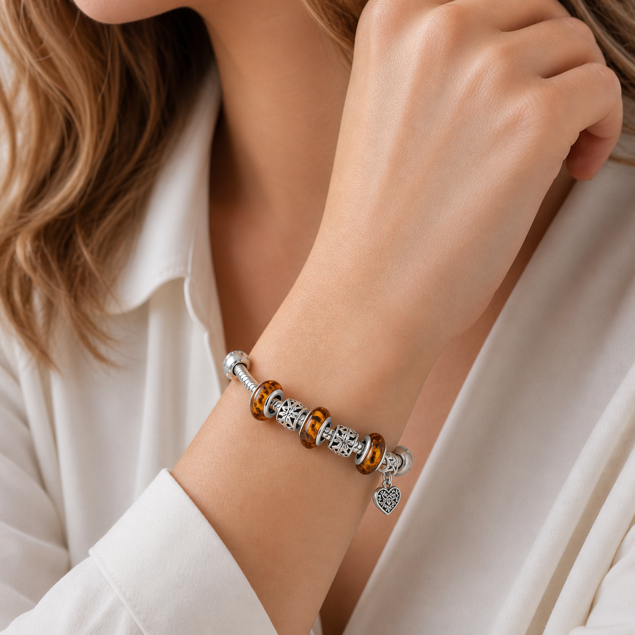 Genuine Baltic Amber Donut Bead Bracelet Inserts – Handmade in Lithuania – Round Amber Charms for Layering