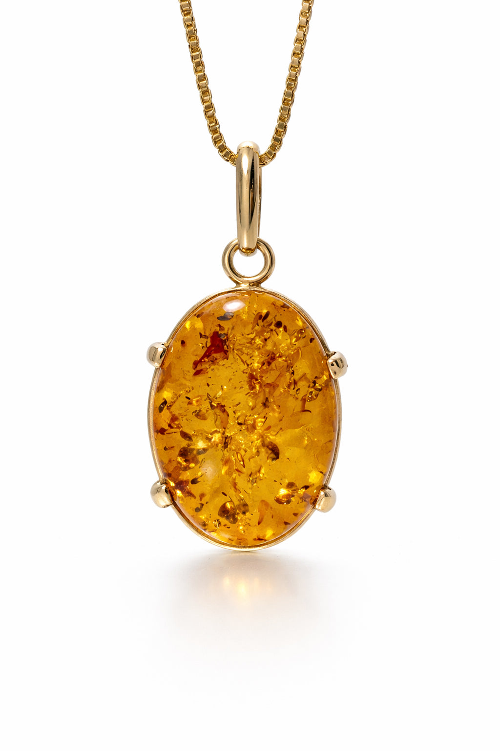 Genuine Baltic Amber & 14K Gold Pendant Set with Matching Drop Earrings | Handmade in Poland | Cognac Amber Jewelry Set 