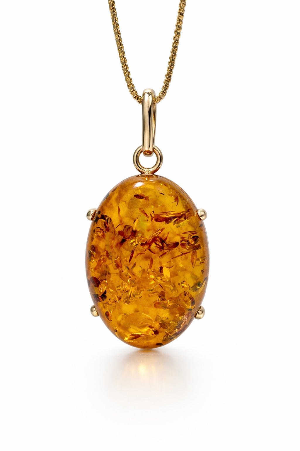 Genuine Baltic Amber & 14K Gold Pendant Set with Matching Drop Earrings | Handmade in Poland | Cognac Amber Jewelry Set 
