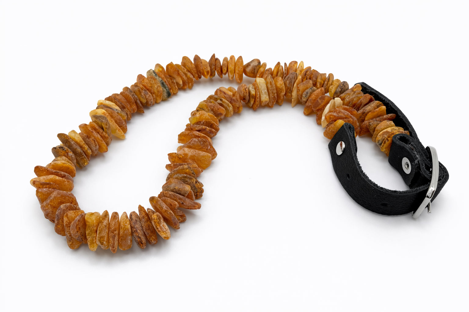 Genuine Baltic Amber Natural Unpolished Dog Collar Necklace