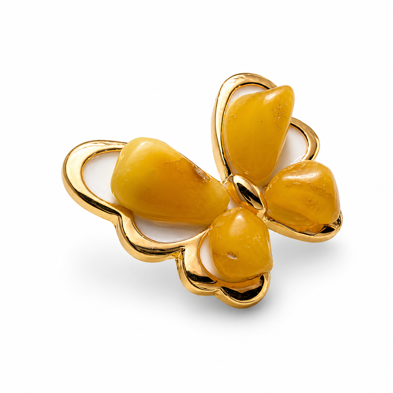 Genuine Baltic Amber Butterscotch Butterfly Brooch – Vintage Inspired Nature Jewelry