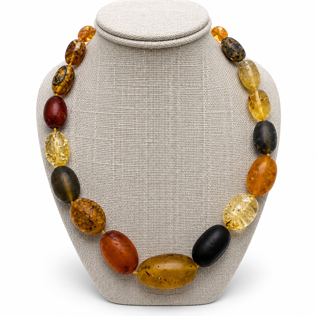 Museum Quality Genuine Baltic Amber Oversized Bead Necklace 