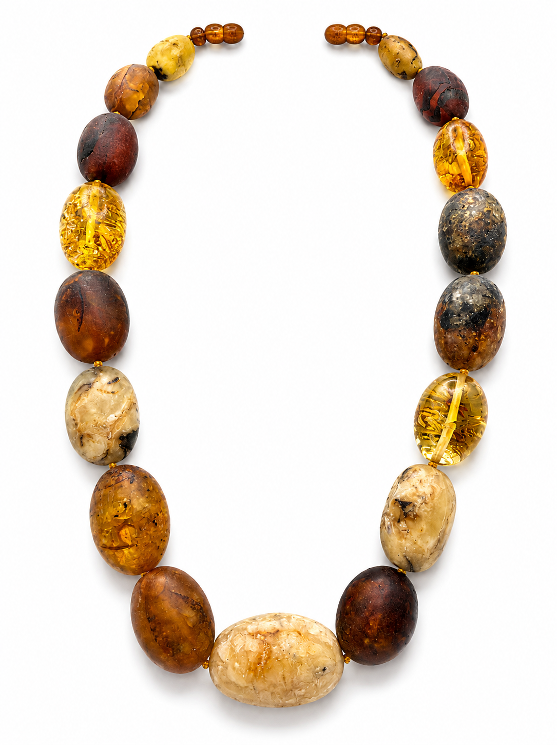 Museum Quality Genuine Baltic Amber Oversized Bead Necklace 