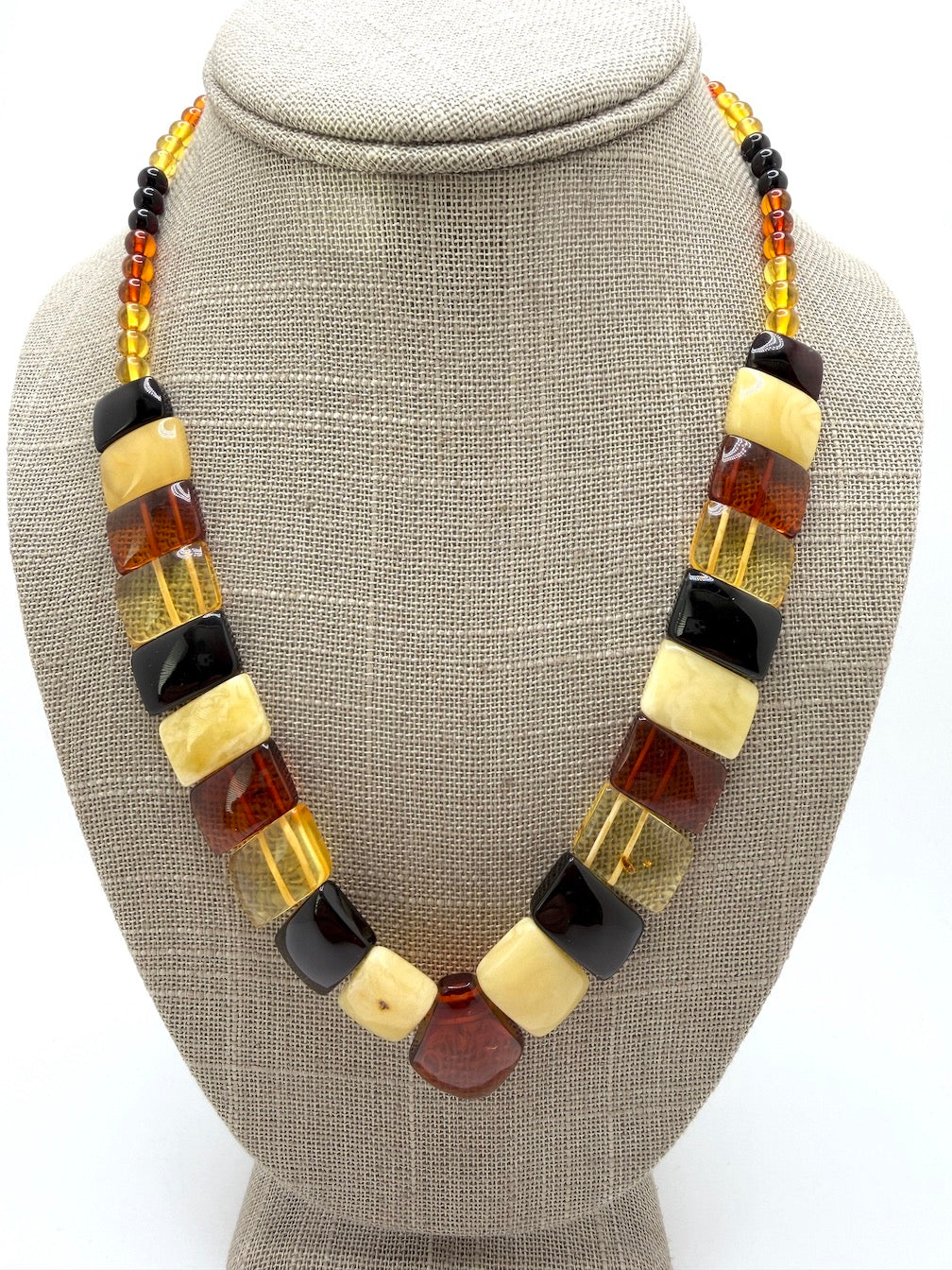Baltic Amber Bib Necklace | Lemon, Butterscotch, Cherry & Cognac Amber