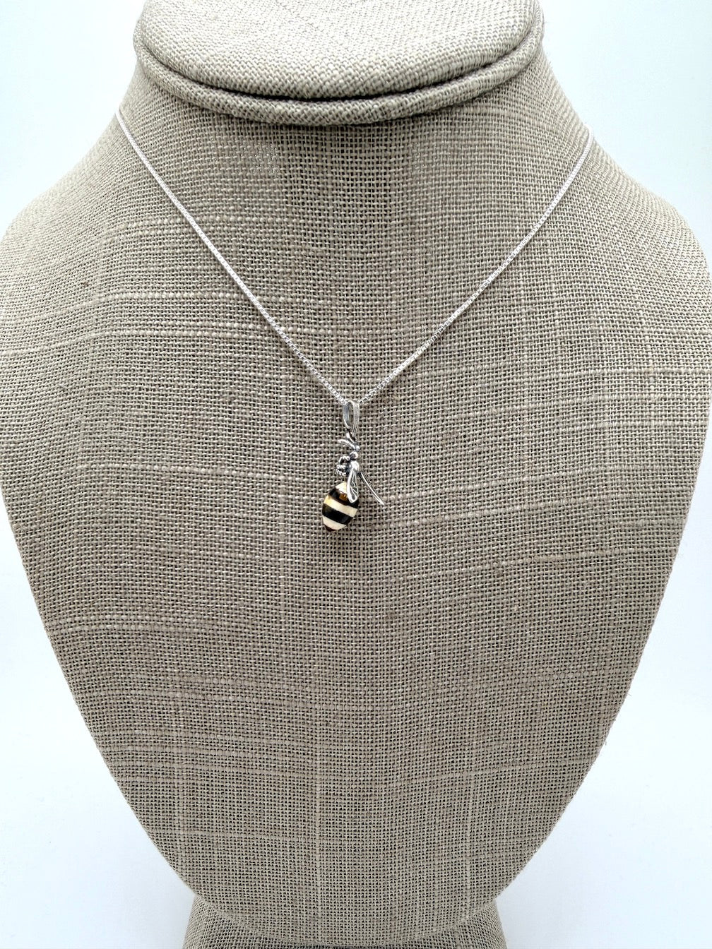 Baltic Amber Bumblebee Pendant – Sterling Silver Chain – Whimsical Nature Jewelry – Made in Poland