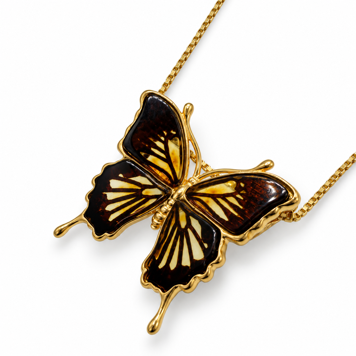 Baltic Amber Butterfly Necklace