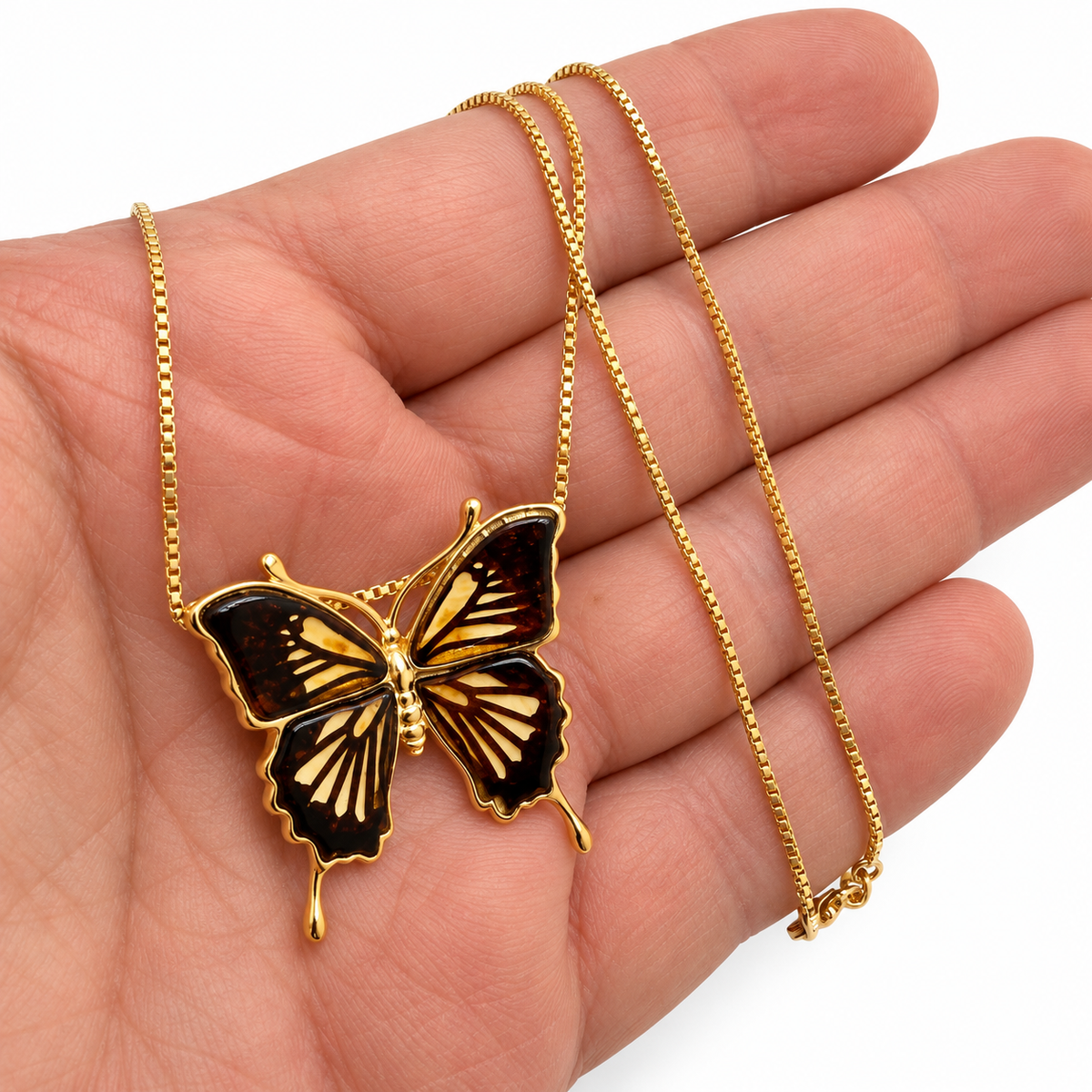 Baltic Amber Butterfly Necklace