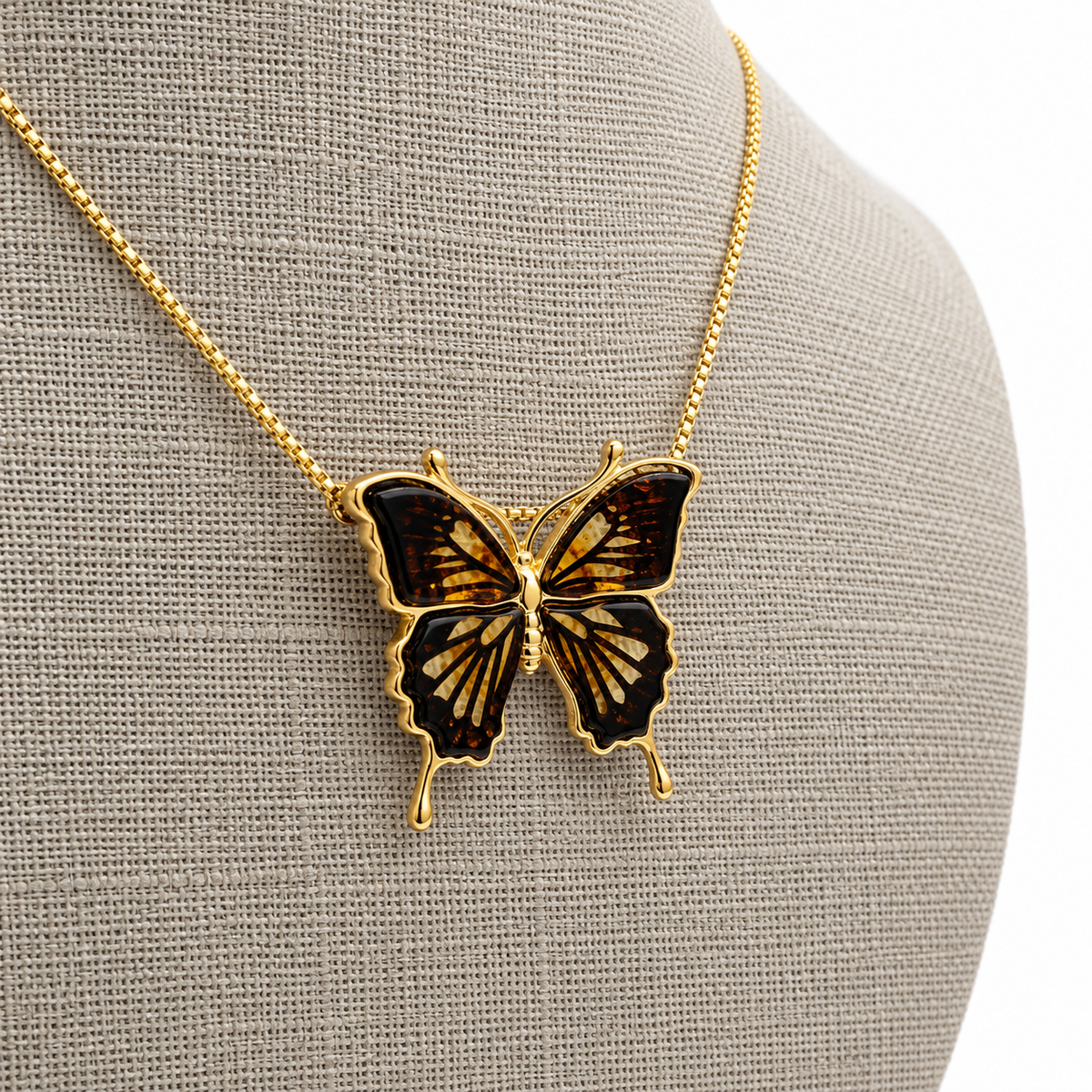 Baltic Amber Butterfly Necklace