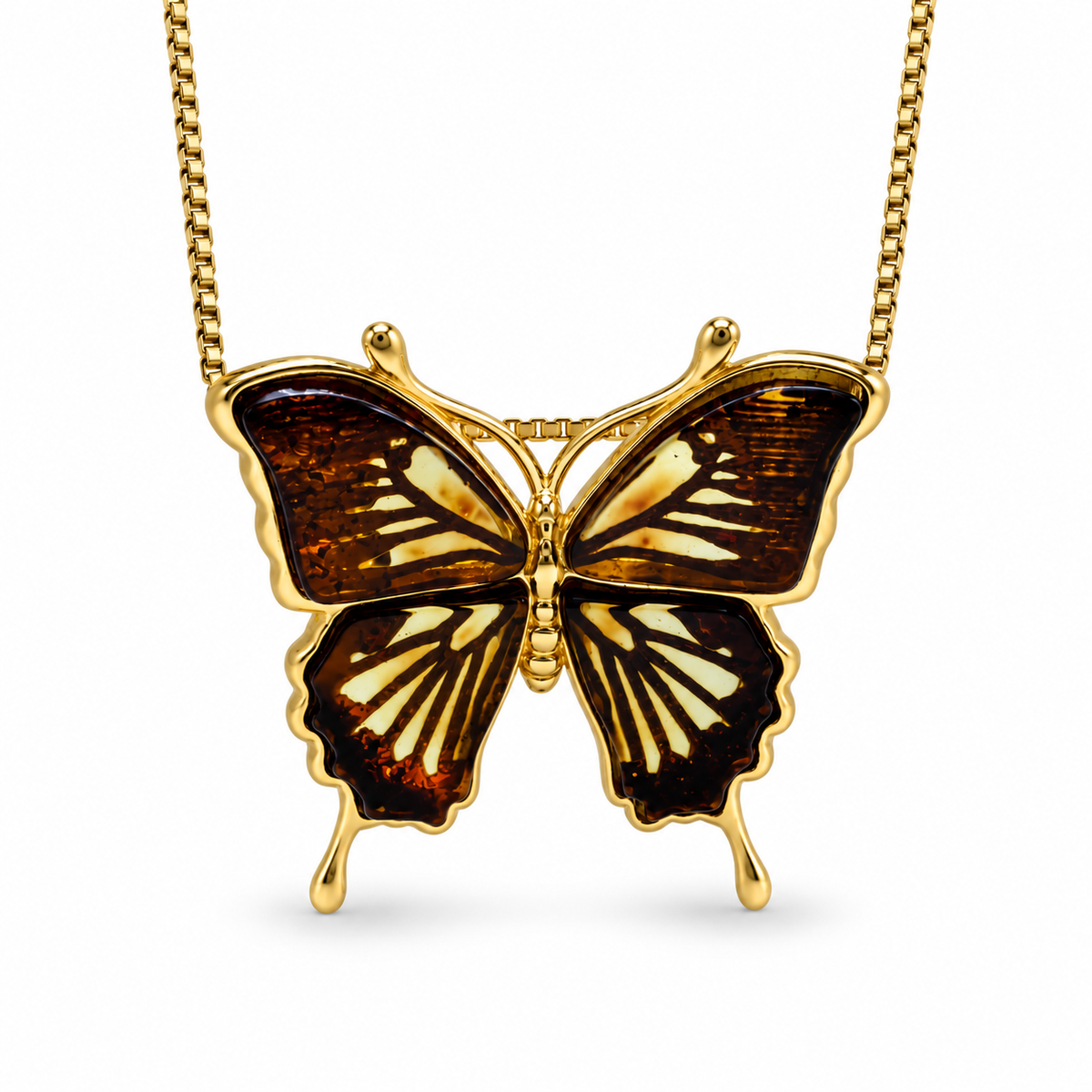 Baltic Amber Butterfly Necklace