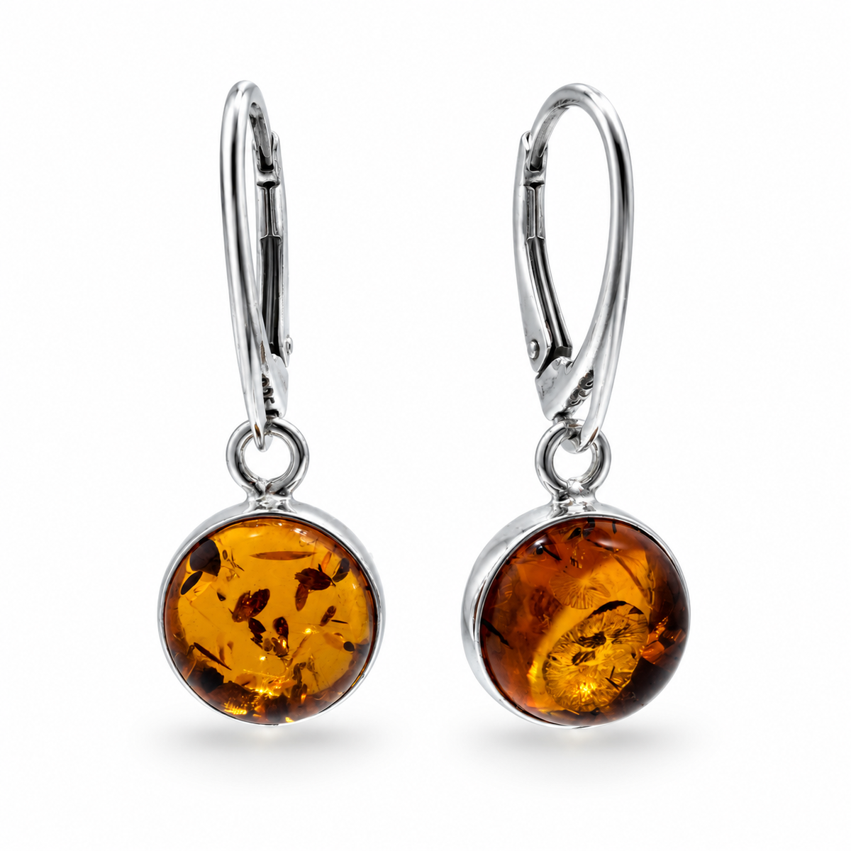 Baltic Amber Earrings Sterling Silver
