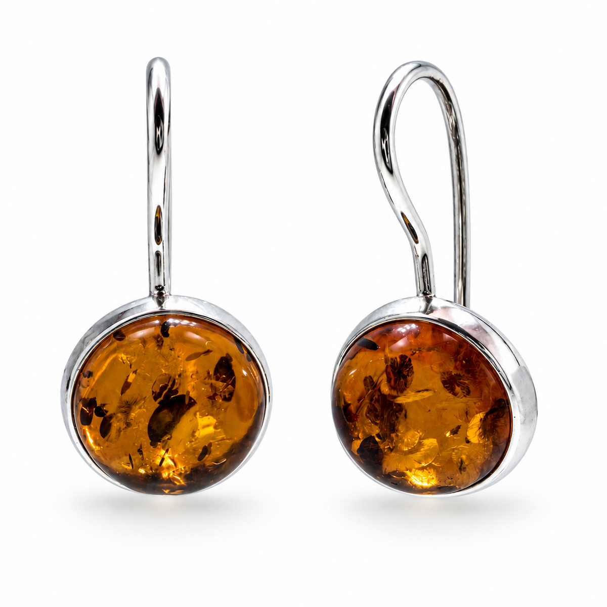 Baltic Amber Earrings Sterling Silver