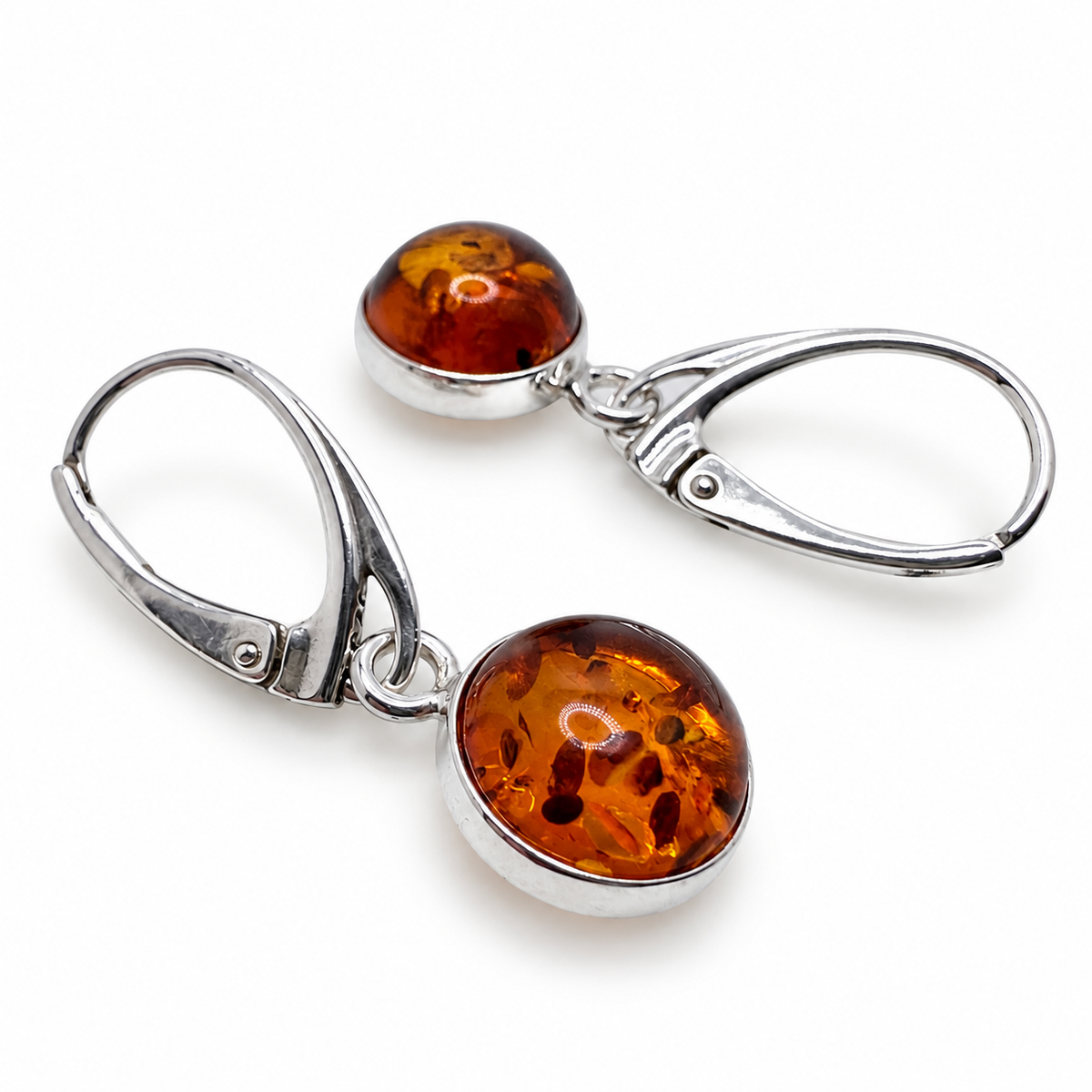 Baltic Amber Earrings Sterling Silver