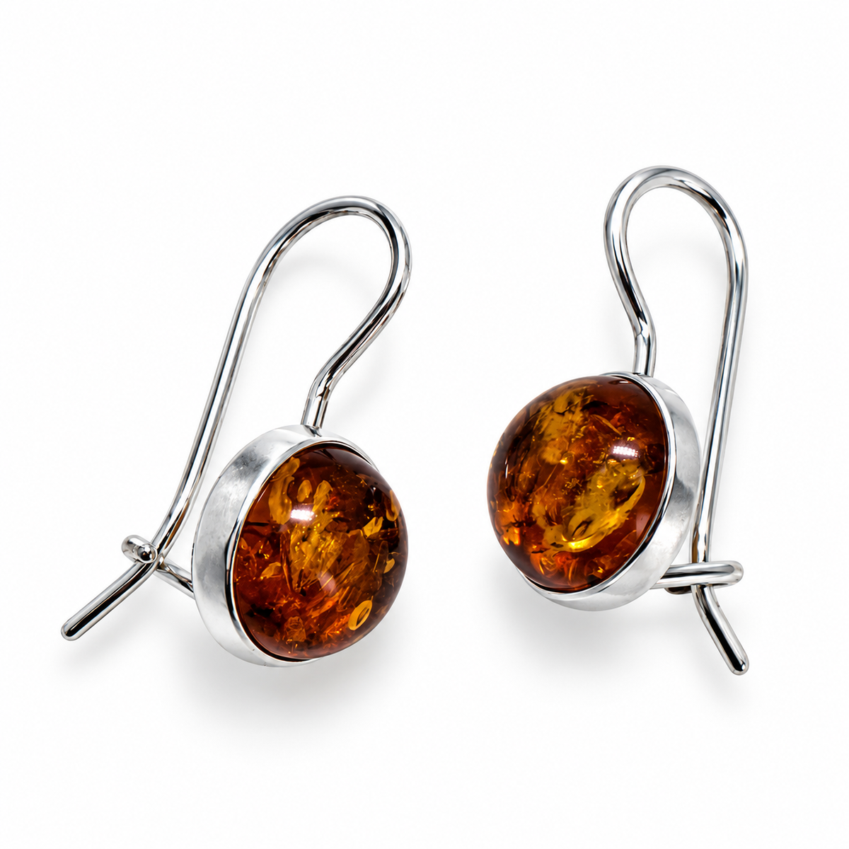 Baltic Amber Earrings Sterling Silver