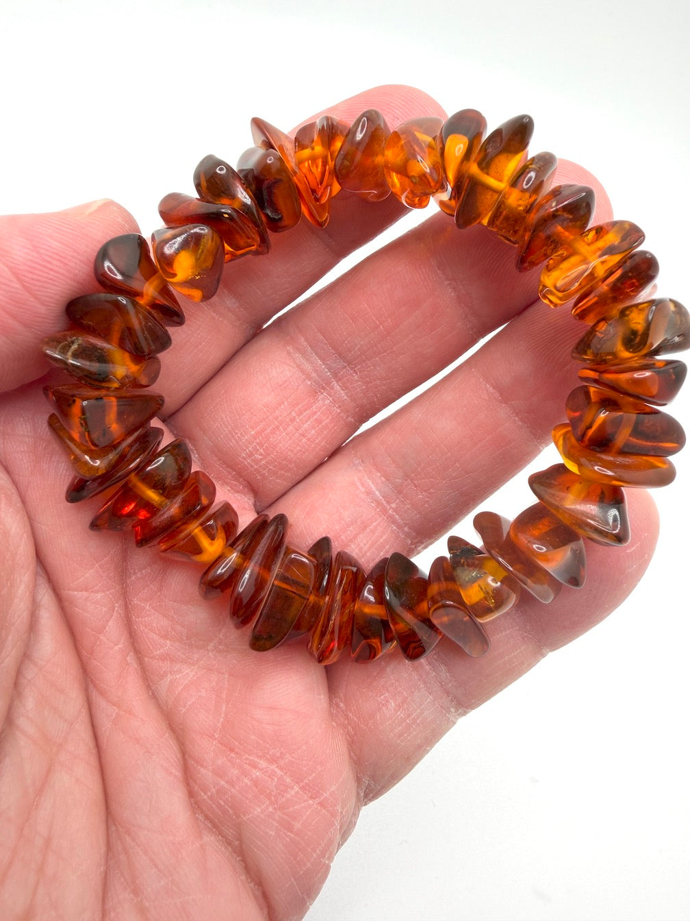 Baltic Amber Honey Chunk Stretch Bracelet – Natural Organic Amber Jewelry