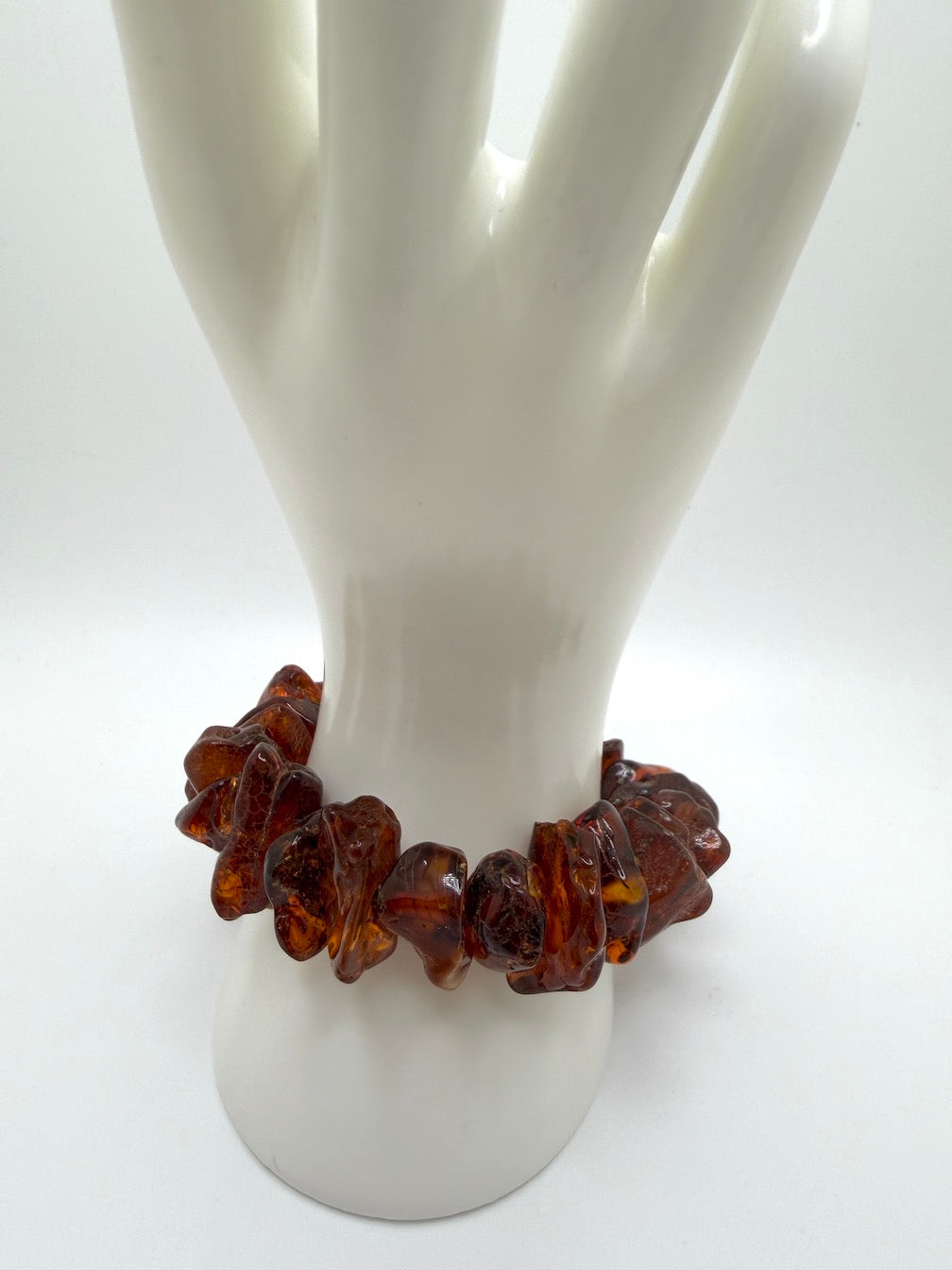 Baltic Amber Honey and Cherry Chunk Stretch Bracelet – Natural Organic Amber Jewelry