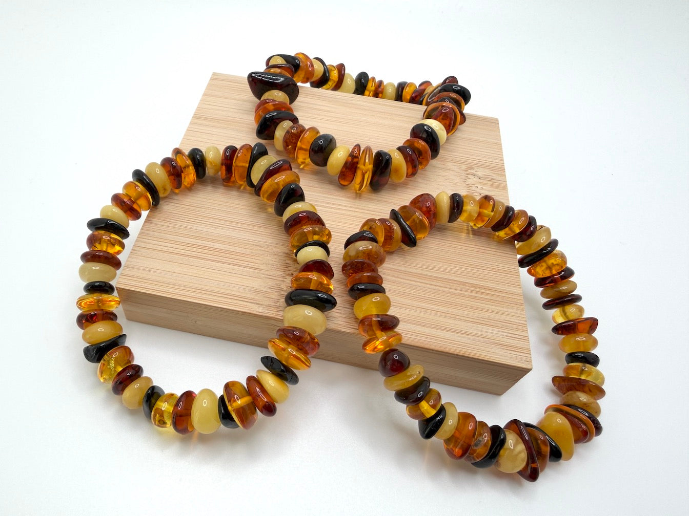 Polished Baltic Amber Honey Stretch Bracelet – Natural Organic Amber Chunks
