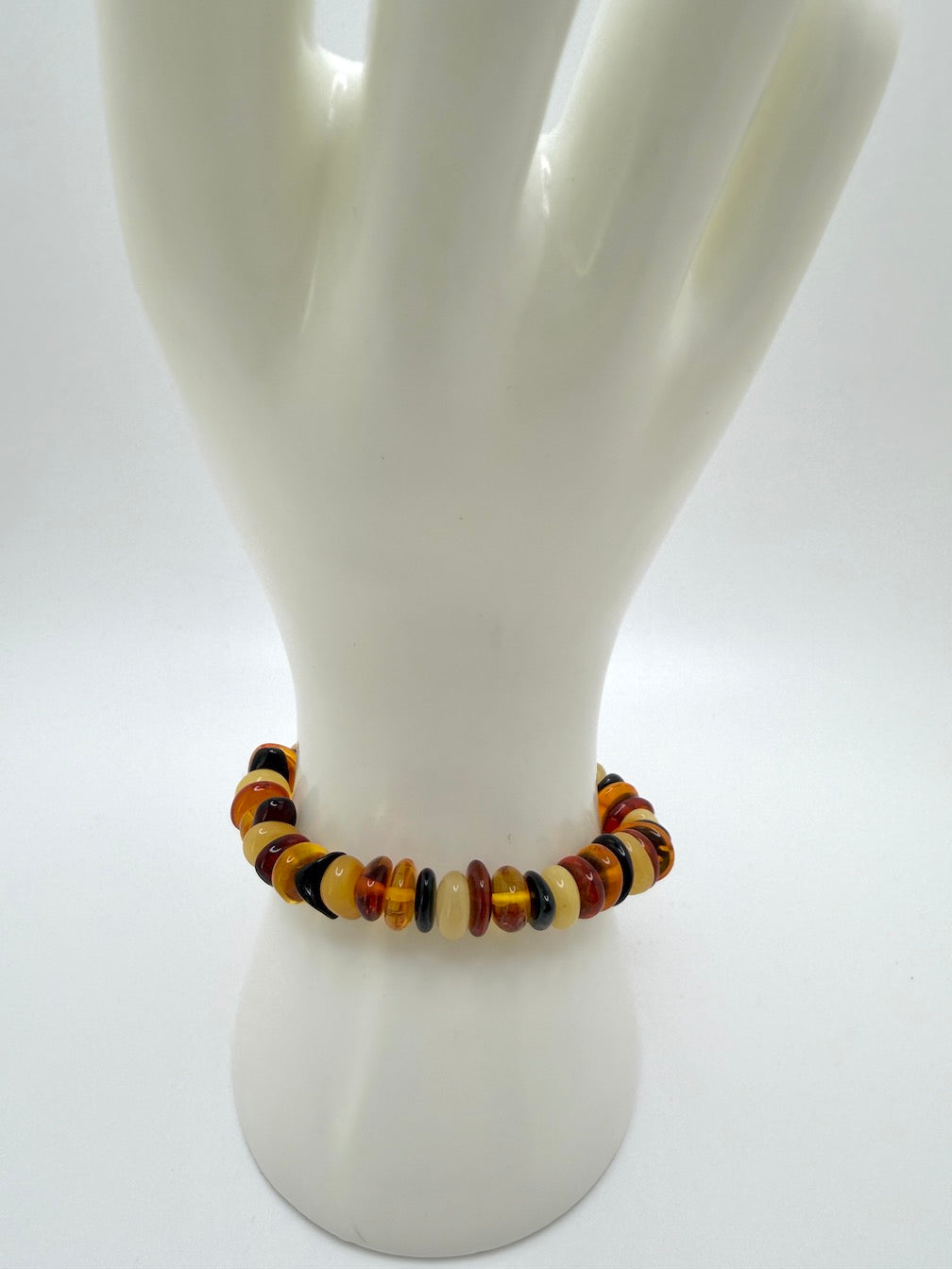 Polished Baltic Amber Honey Stretch Bracelet – Natural Organic Amber Chunks