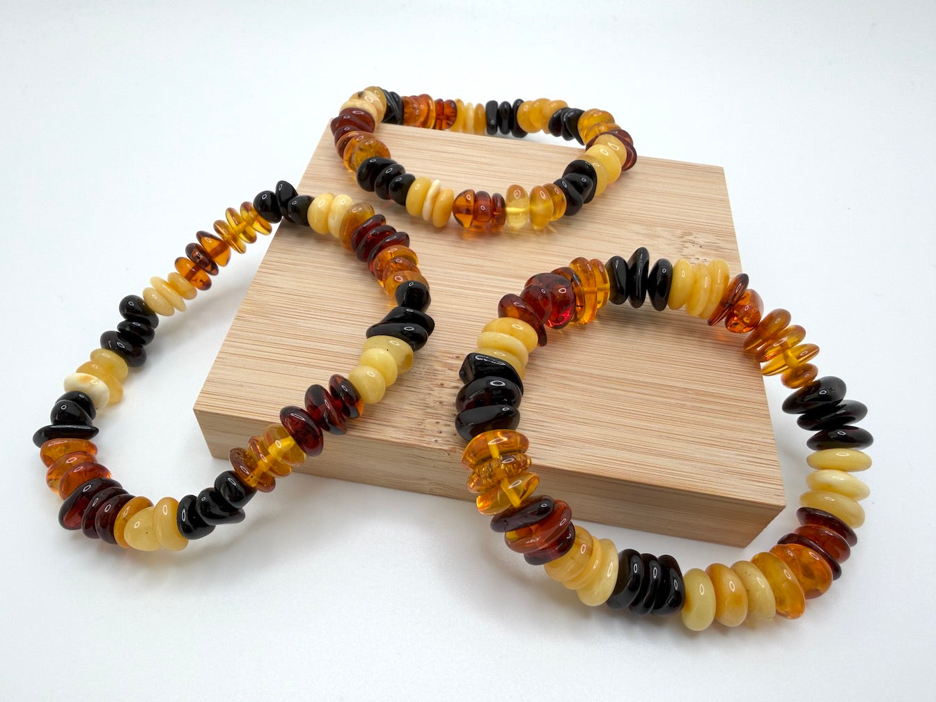 Baltic Amber Honey Stretch Bracelet – Polished Natural Organic Amber Chunks