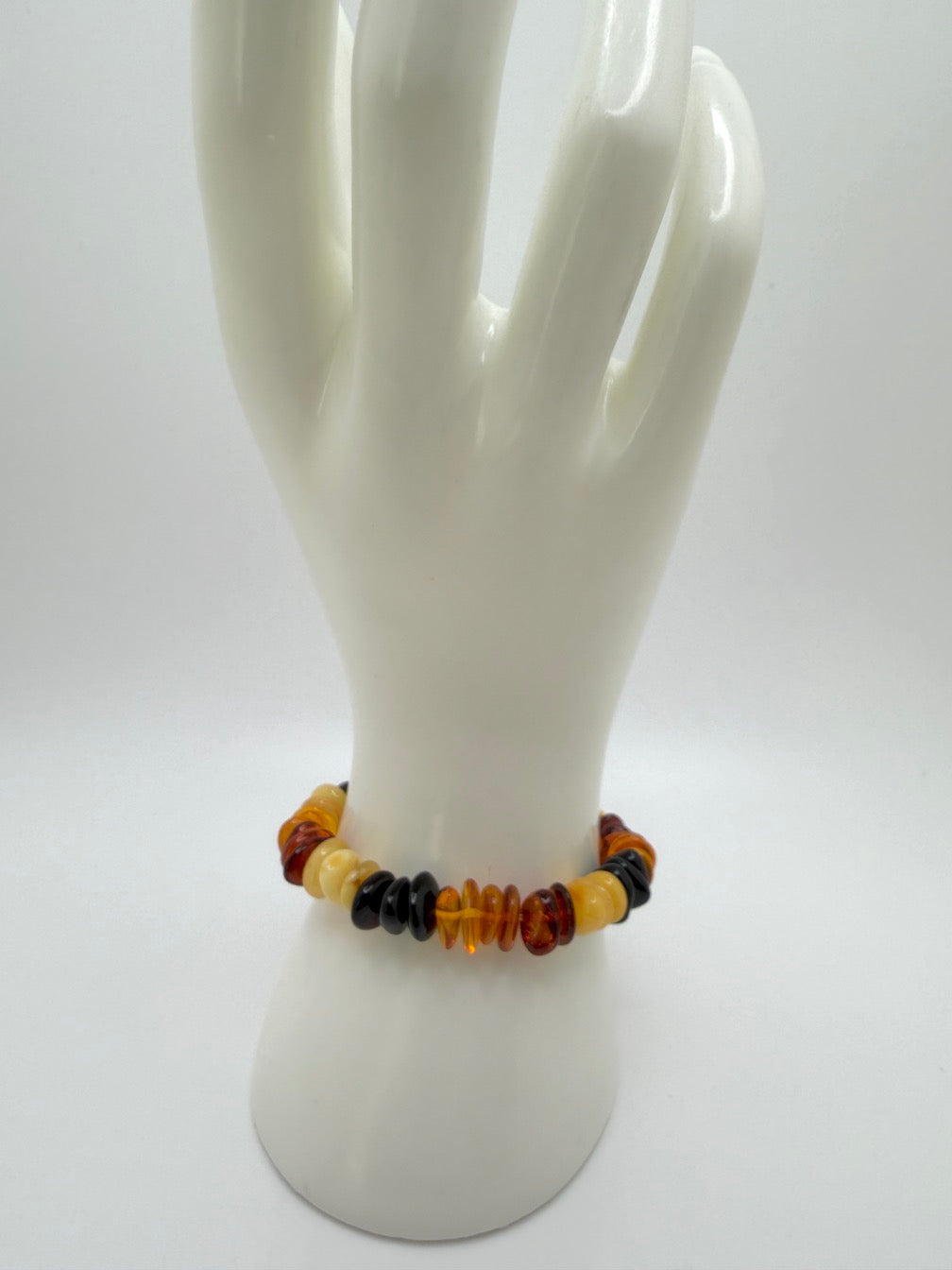 Baltic Amber Honey Stretch Bracelet – Polished Natural Organic Amber Chunks