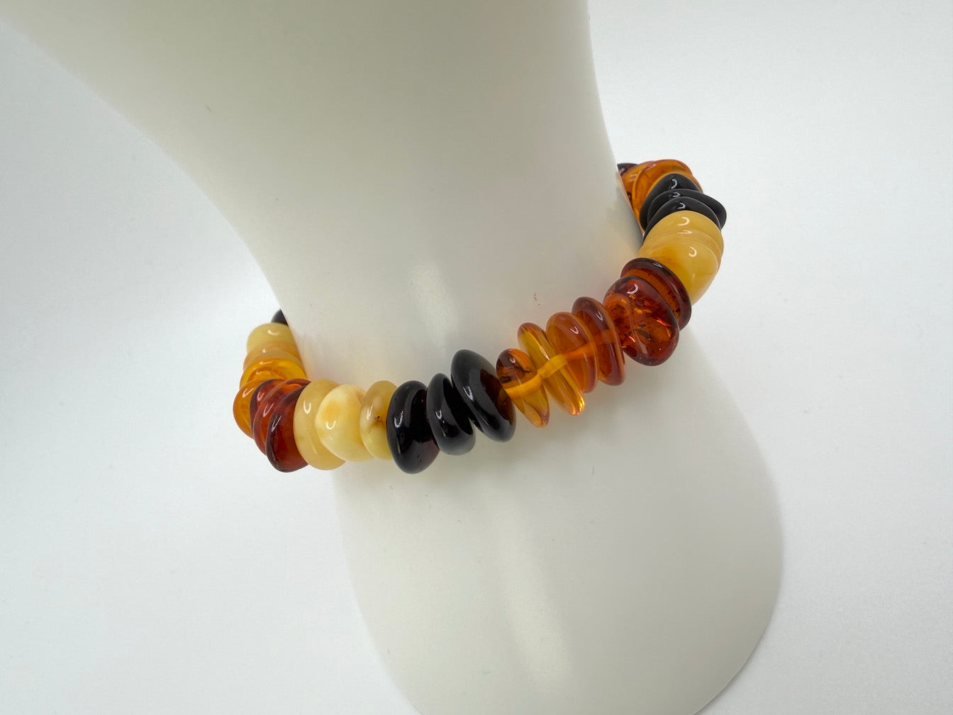 Baltic Amber Honey Stretch Bracelet – Polished Natural Organic Amber Chunks