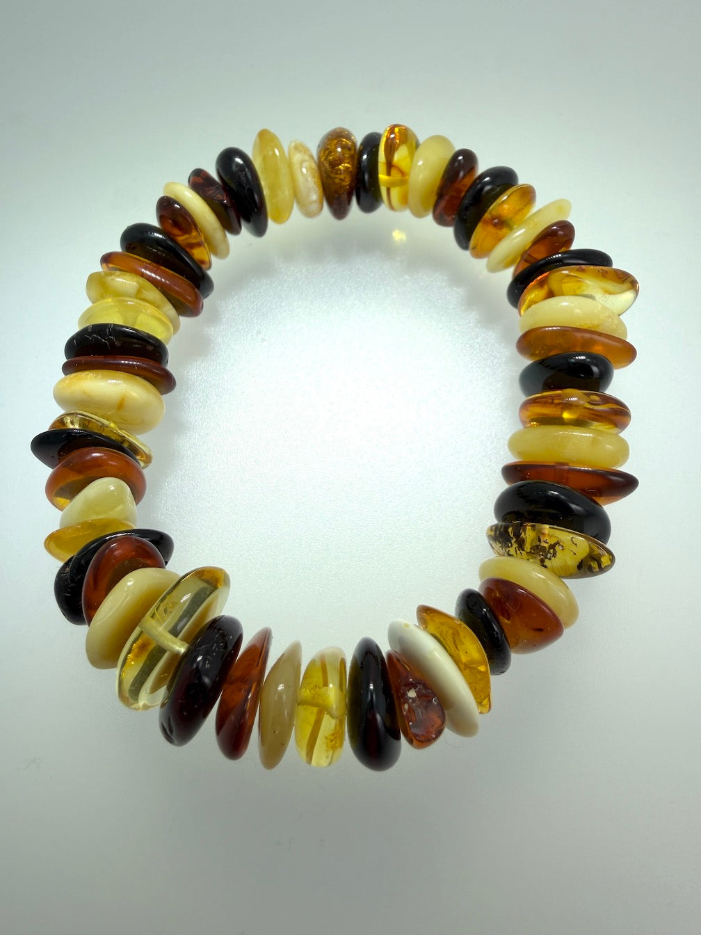 Baltic Amber Honey Stretch Bracelet – Natural Organic Amber Chunks