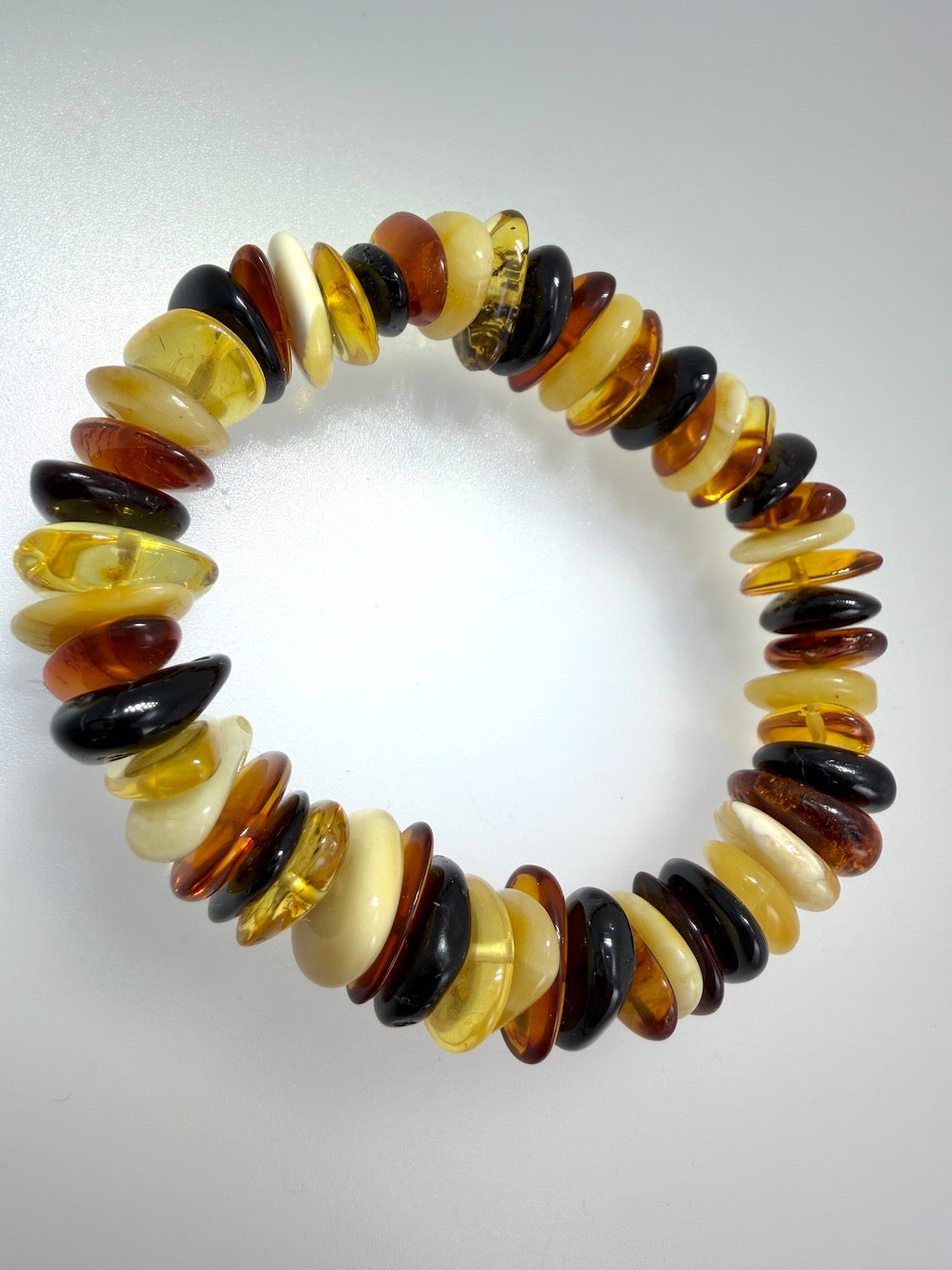Baltic Amber Honey Stretch Bracelet – Natural Organic Amber Chunks