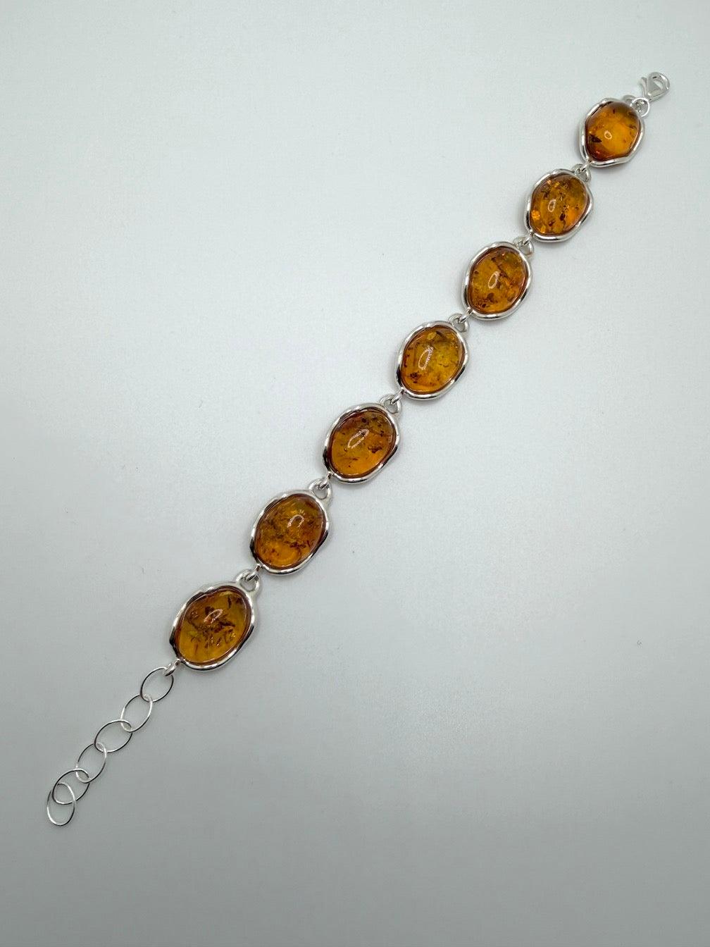 Baltic Amber Link Bracelet Adjustable to 8 1/2” inches