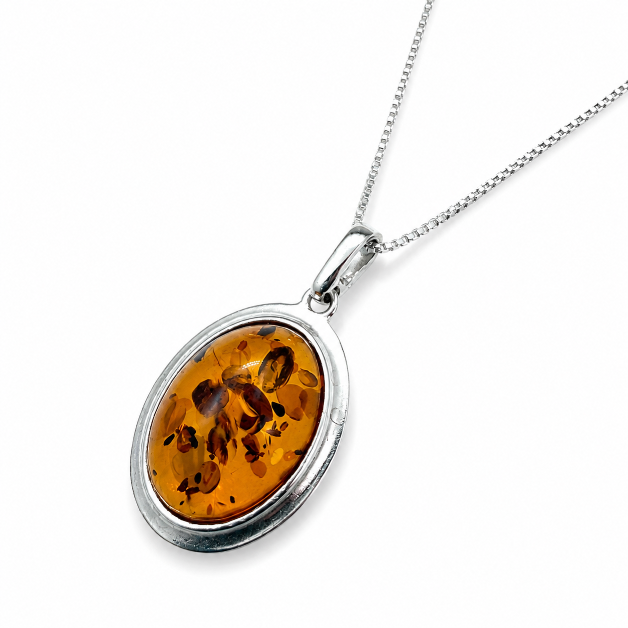 Honey Baltic Amber Sterling Silver Necklace and Leverback Earrings Jewelry Set