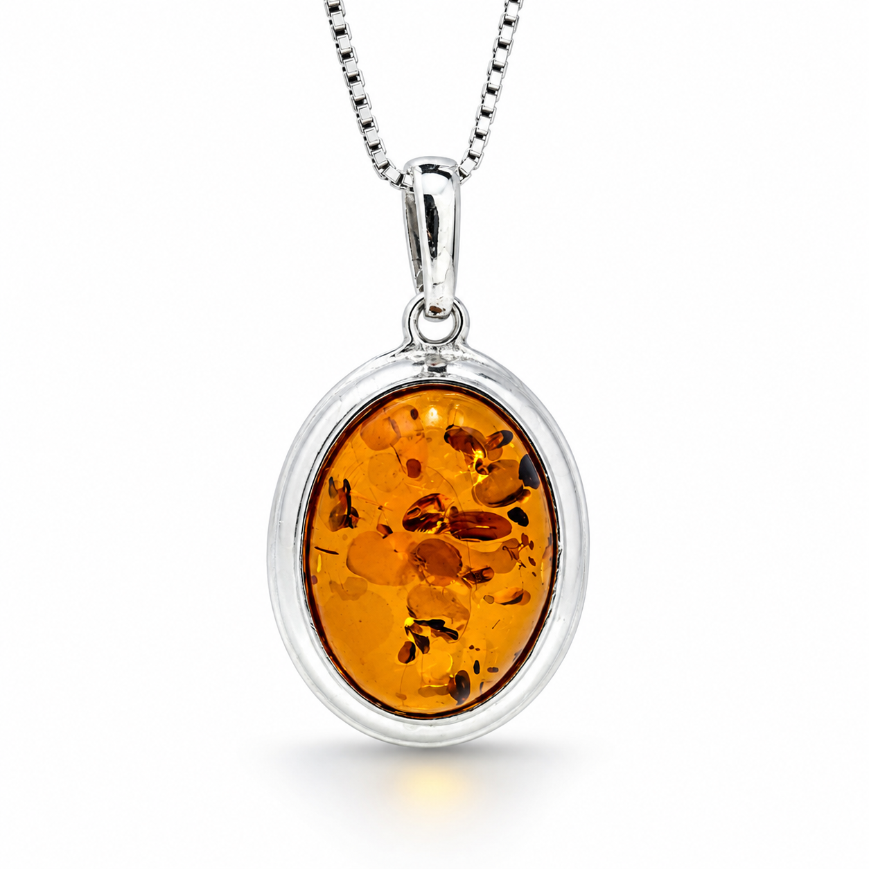 Honey Baltic Amber Sterling Silver Necklace and Leverback Earrings Jewelry Set