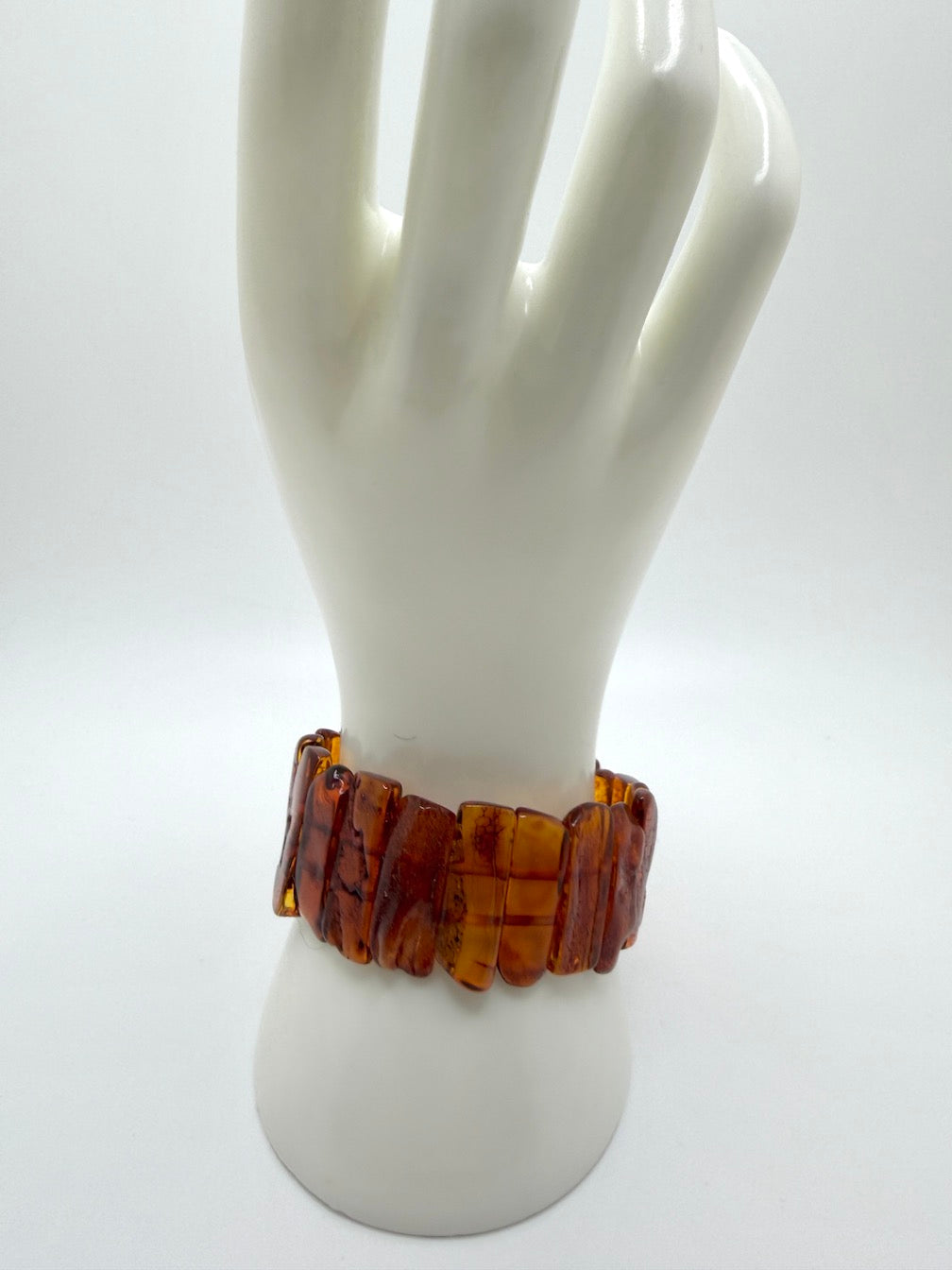 Baltic Amber Ombré Natural Honey Cognac Stretch Bracelet
