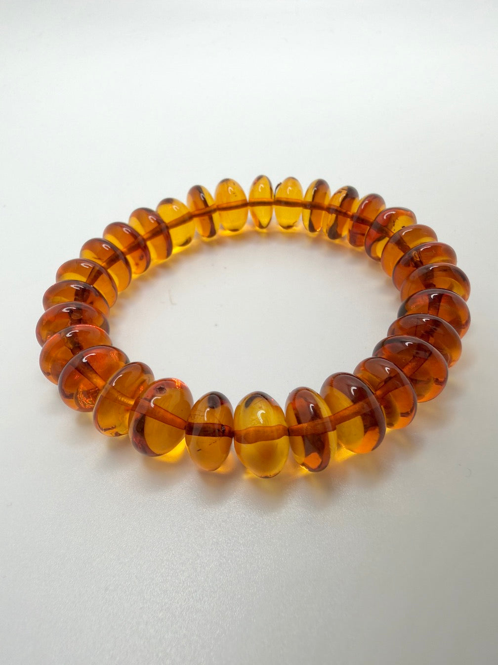 Baltic Amber Ombré Natural Honey Cognac Stretch Bracelet