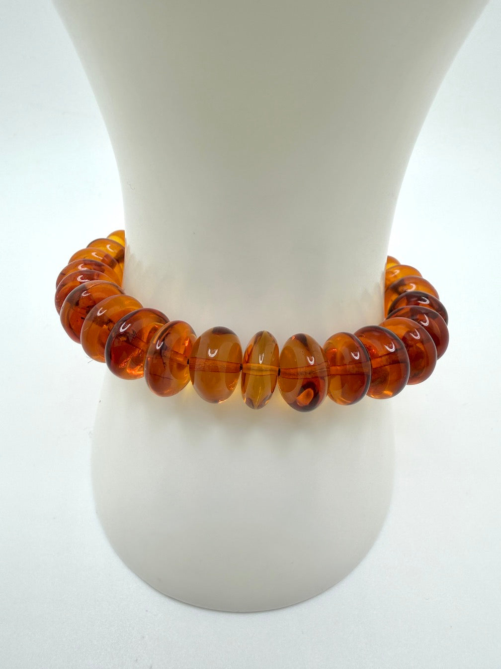 Baltic Amber Ombré Natural Honey Cognac Stretch Bracelet