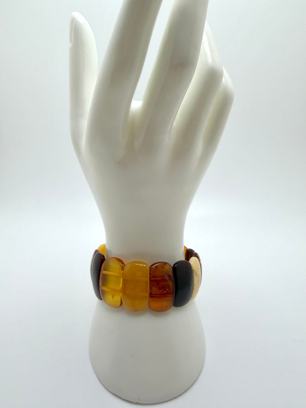 Baltic Amber Ombré Stretch Bracelet – Lemon, Cognac & Cherry Amber