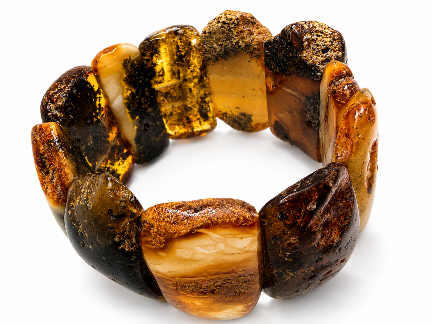 Genuine Baltic Amber Oversized Chunk Bracelet 