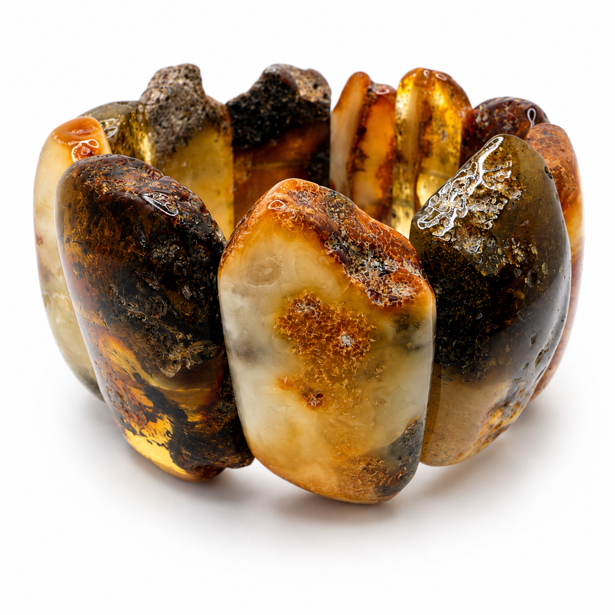 Genuine Baltic Amber Oversized Chunk Bracelet 