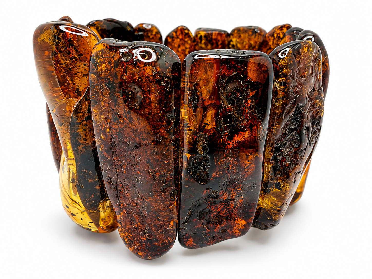 Baltic Amber Stretch Bracelet – Honey Cognac Amber
