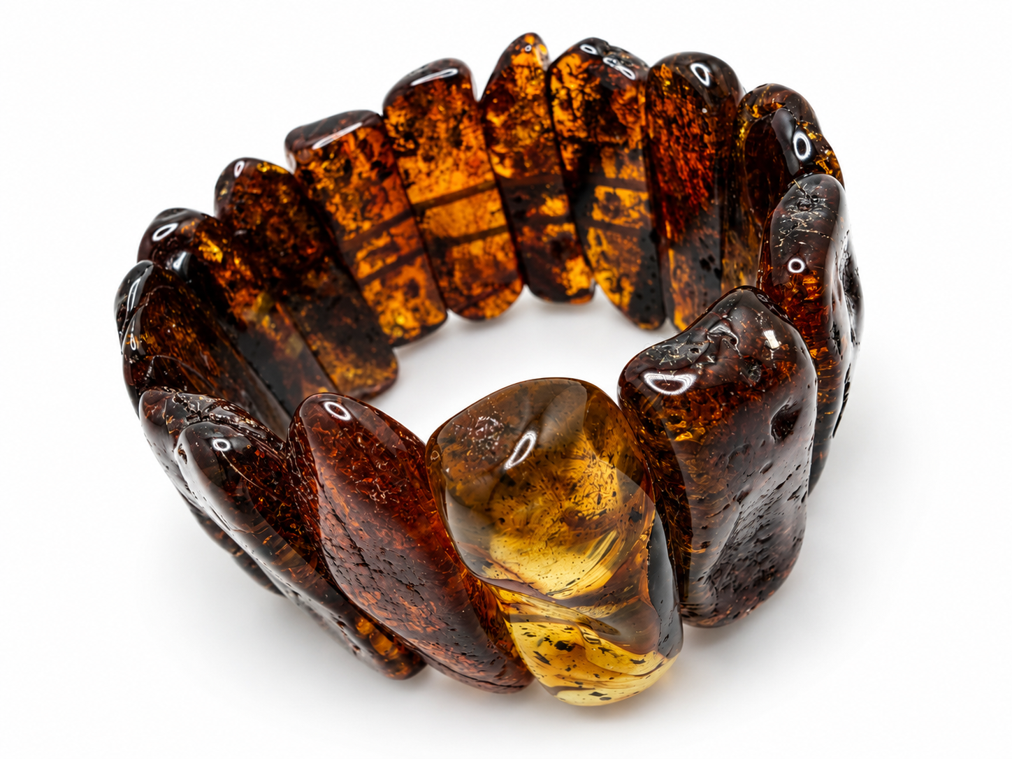 Baltic Amber Stretch Bracelet – Honey Cognac Amber
