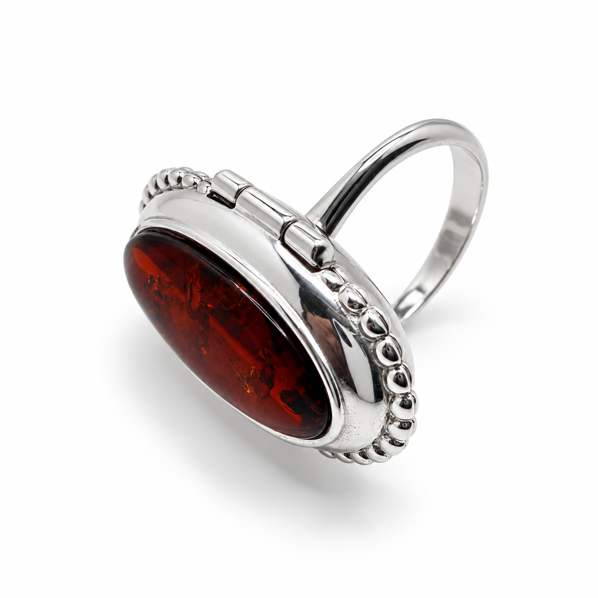 Baltic Amber Secret Compartment Ring
