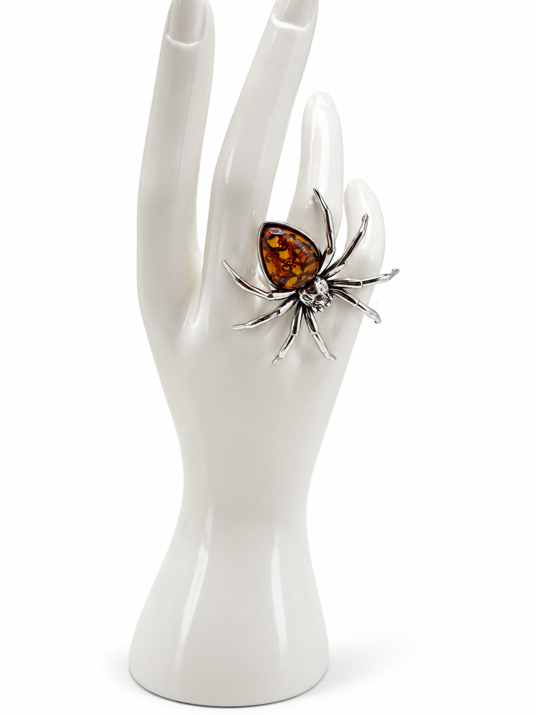 Baltic Amber Spider Ring