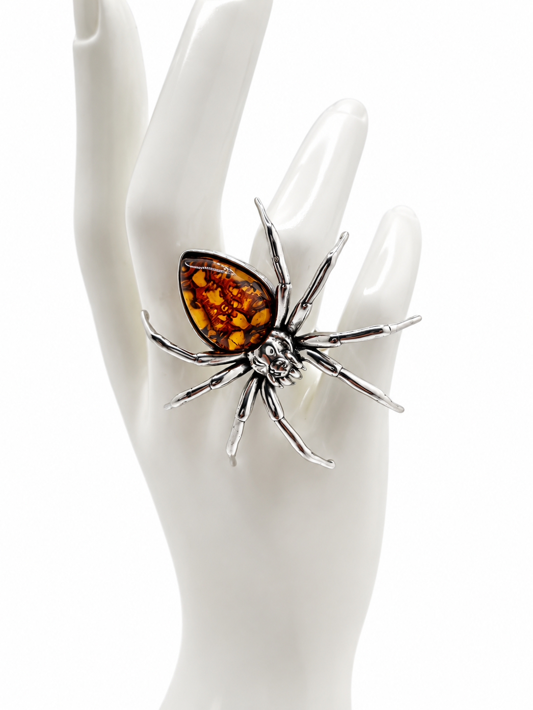 Baltic Amber Spider Ring